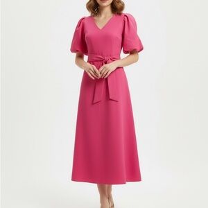 Banana Republic Vibrant Pink Midi Dress
